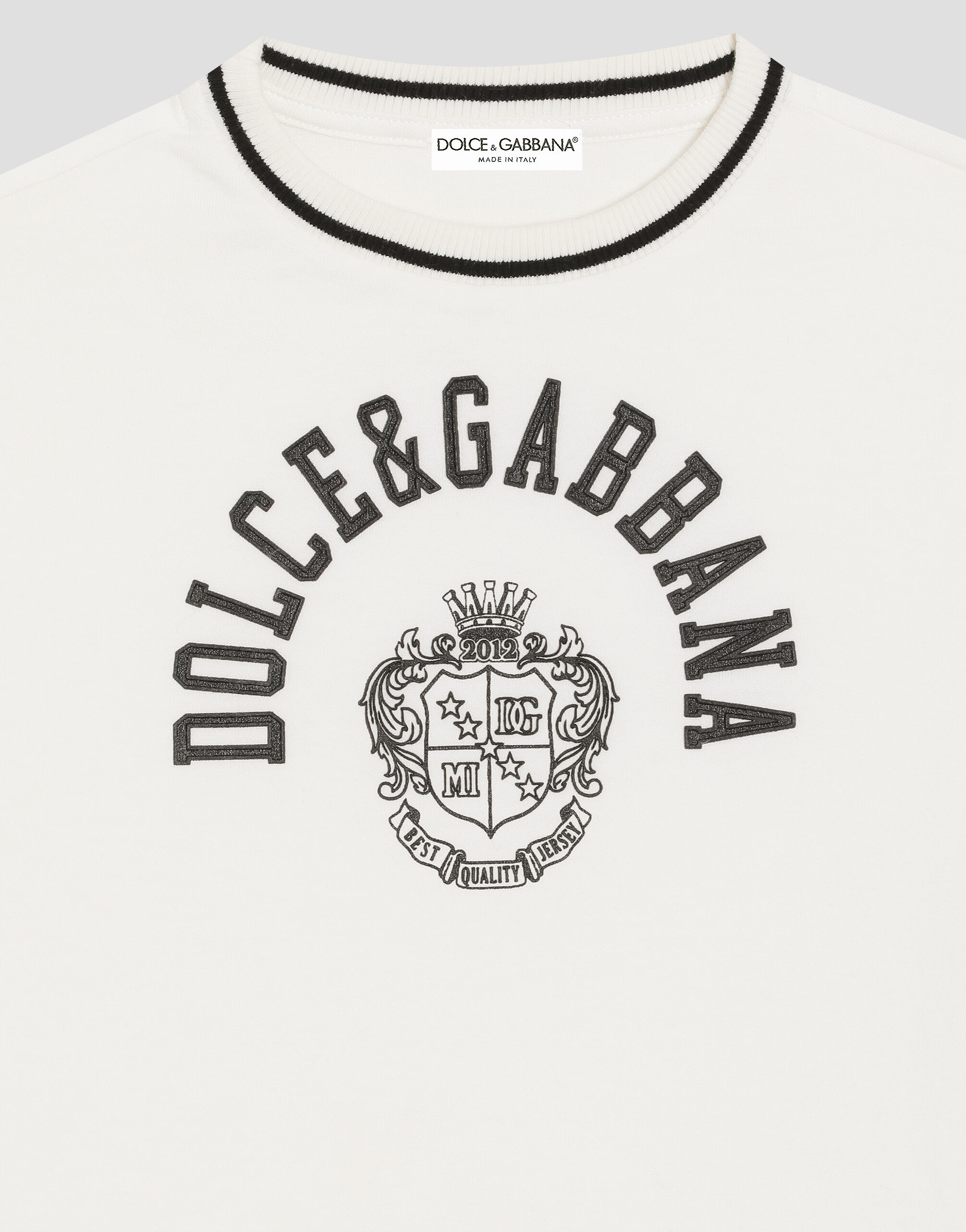 Whiteのボーイズ プリント ジャージー T シャツ | Dolce&Gabbana®
