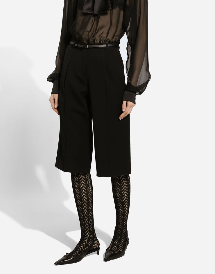 Dolce & Gabbana 울 개버딘 쇼츠 블랙 FTC4VTFU28J