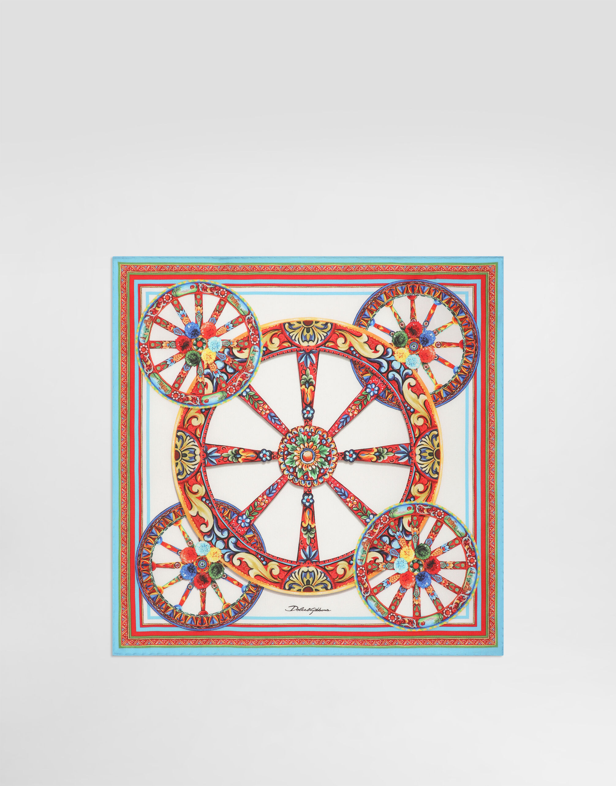 ゴチェドルガバシルクストール Multicolorのウィメンズ 50x50 carretto-print silk twill scarf