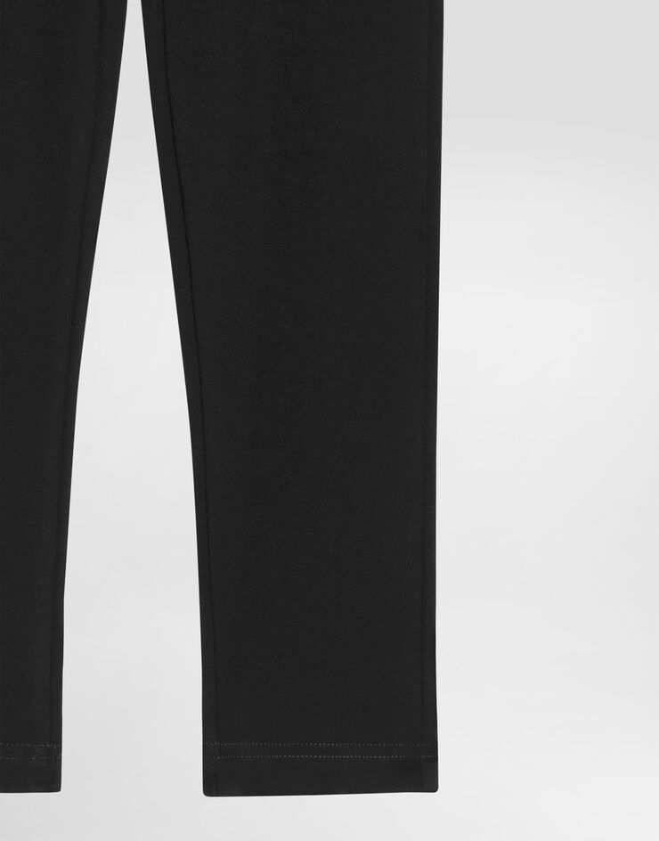 Dolce & Gabbana Leggings en interlock avec élastique à logo Noir L5JP3JG7BGA