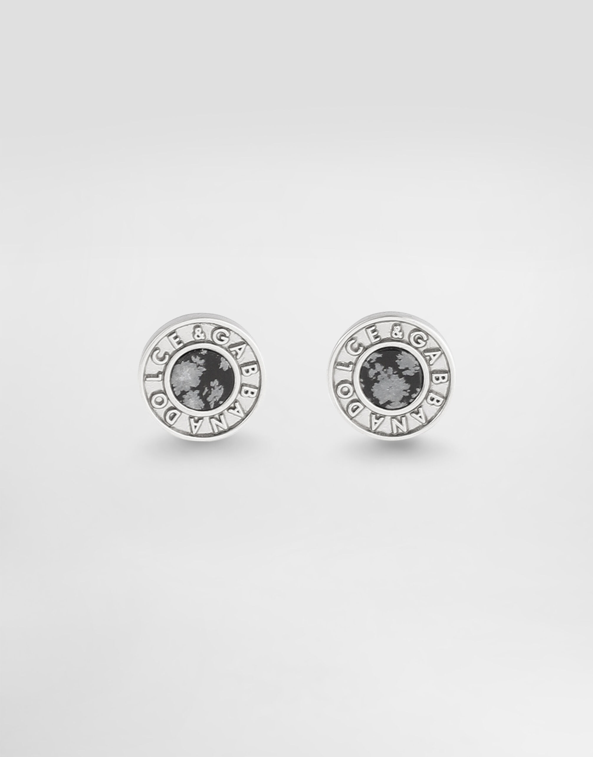 Dolce & Gabbana DGロゴ　イヤリング Silverのメンズ DGロゴ＆ストーン ピン イヤリング | Dolce&Gabbana®