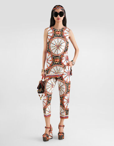 Dolce & Gabbana カレット プリント ファブリック トップ Dolce & Gabbana カレット プリント ファブリック トップ マルチカラー F7BZ0TGDDTD