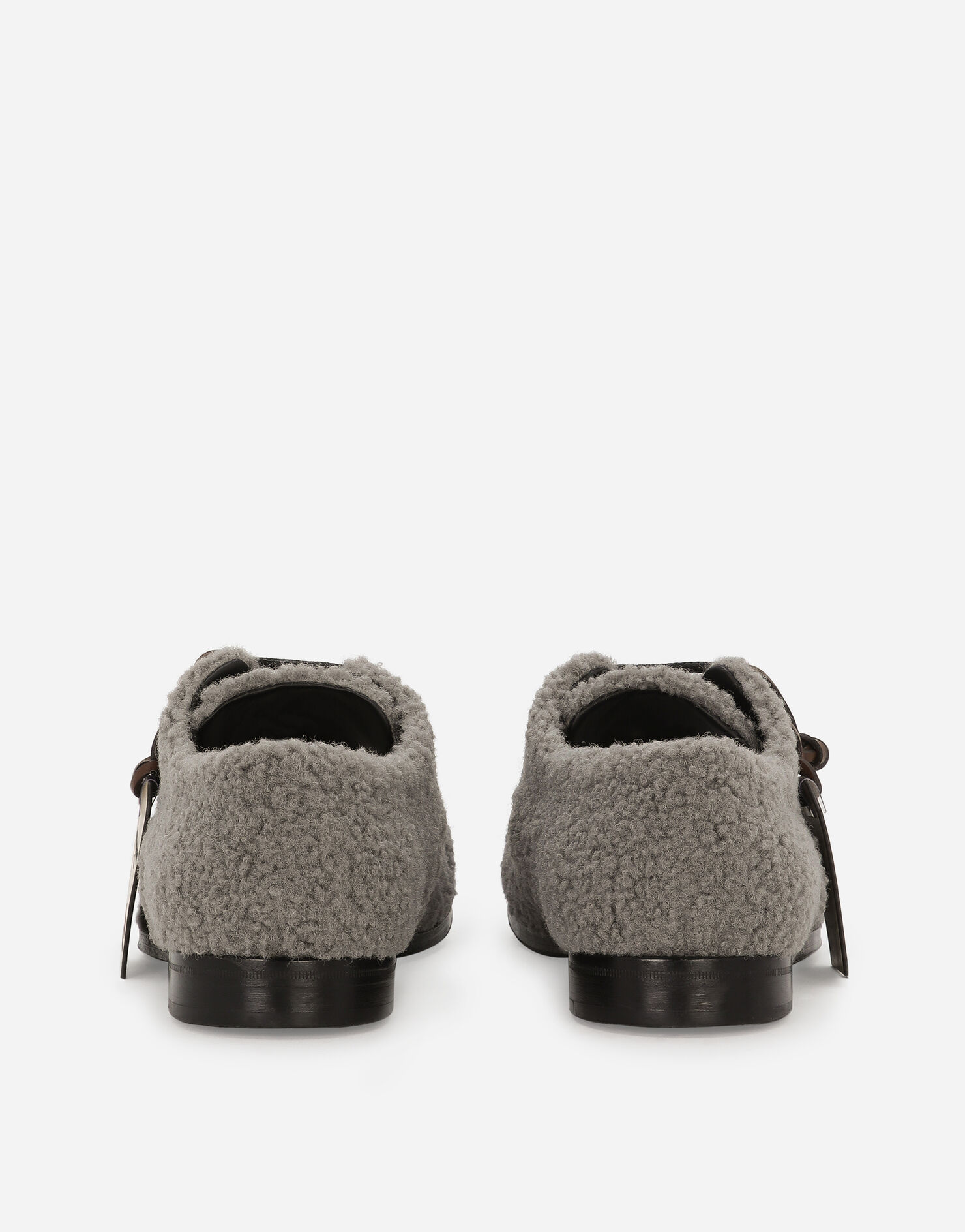 Faux fur Derby shoes in Grey for Men | Dolce&Gabbana®