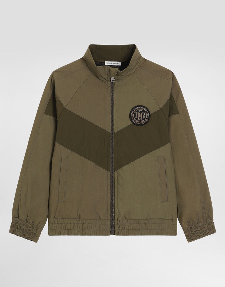 Dolce & Gabbana Poplin and nylon sweatshirt with logo tape Multicolor L4JWNDG7PTU