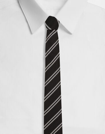 Dolce & Gabbana Silk jacquard tie with regimental stripe Multicolor GT149EG0WU1
