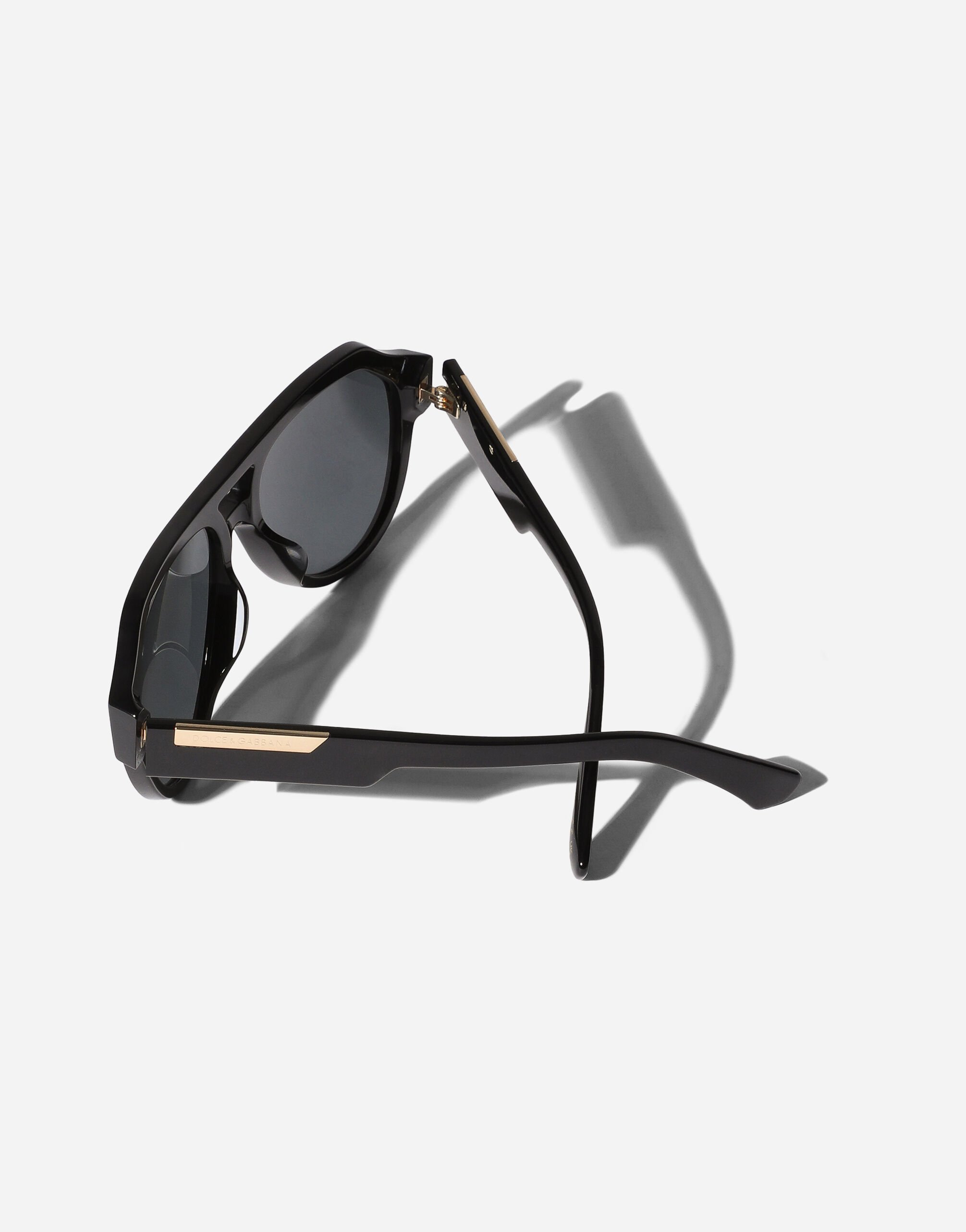 Mirror Logo Sunglasses in Black for Women Dolce Gabbana