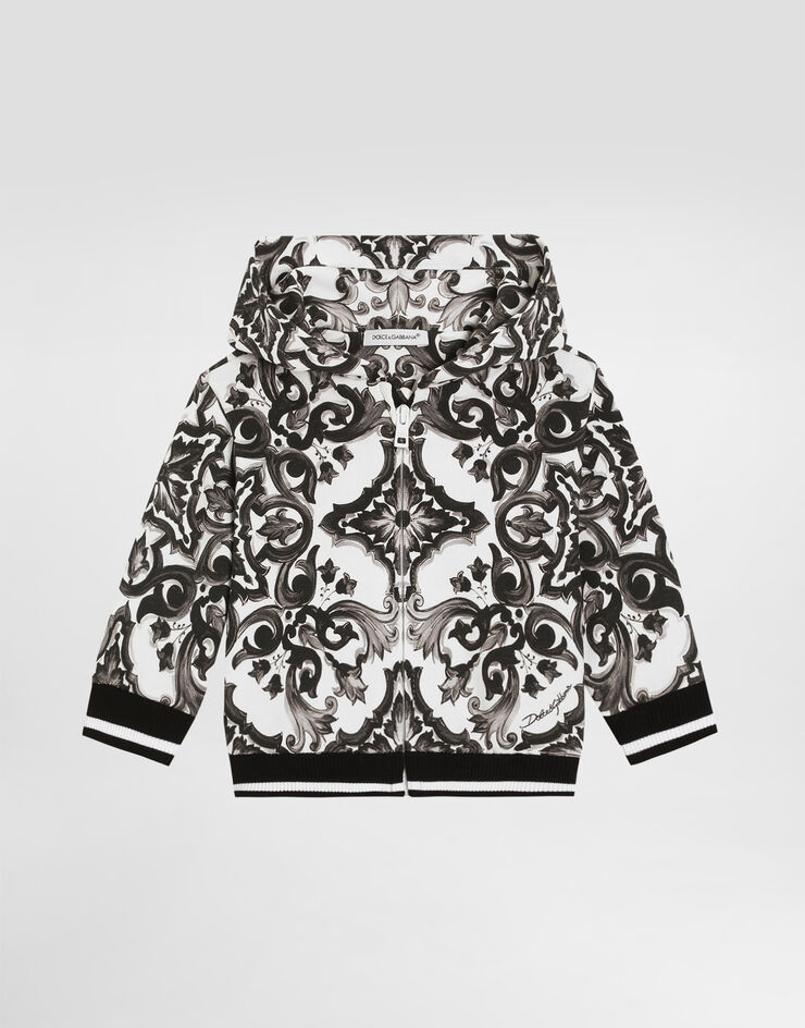 Dolce & Gabbana Sudadera de capucha con estampado de mayólica Multicolor L1JWITII7HR