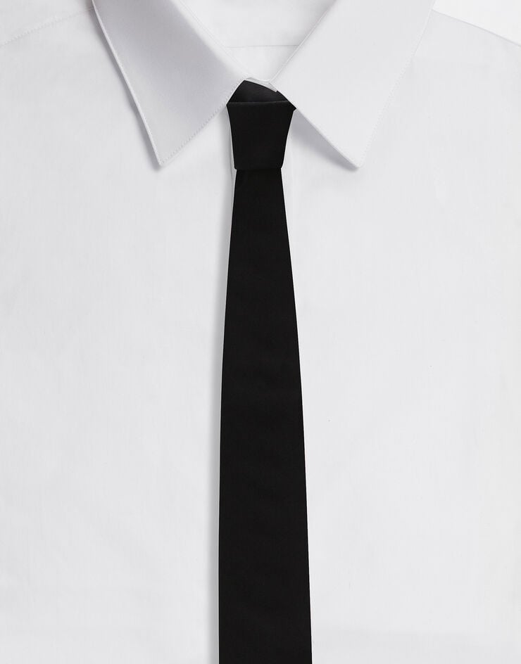 Dolce & Gabbana ربطة عنق حرير أسود GT149EG0UBZ