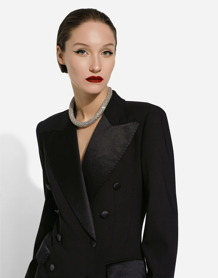 Dolce&Gabbana Double-breasted tuxedo jacket bodysuit Black F780JTGDBA8