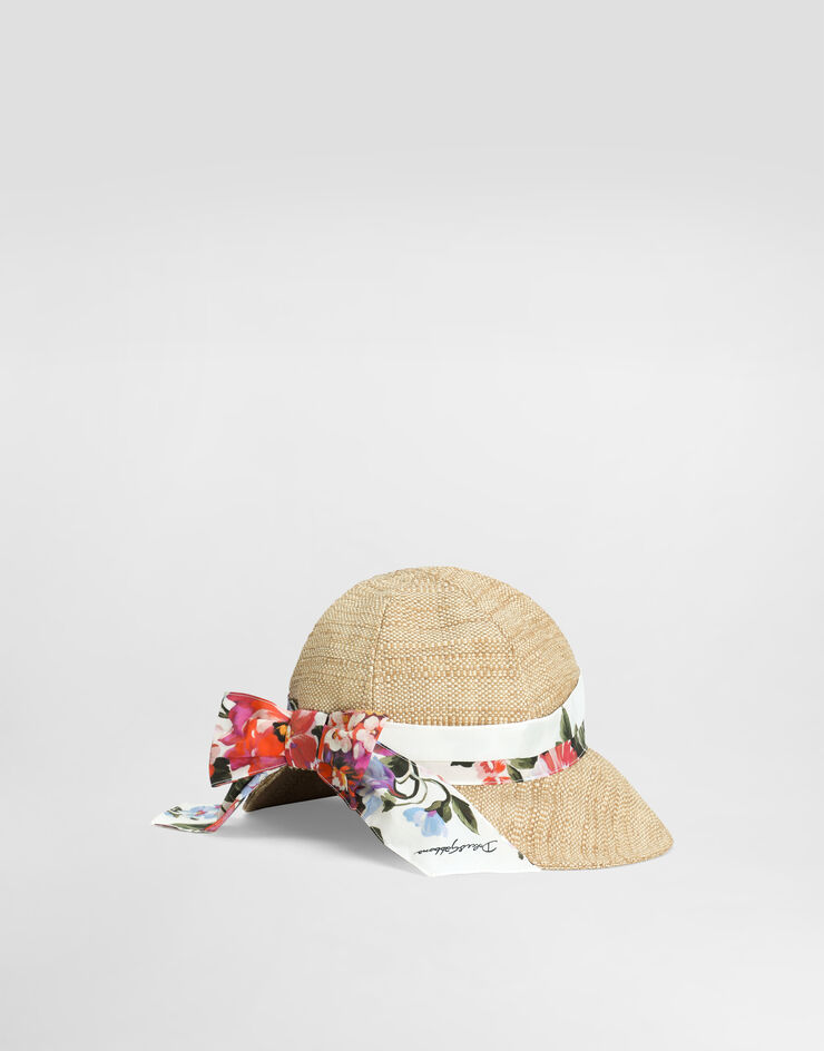 Dolce & Gabbana Floral-print band raffia hat Multicolor LB5H67G7PWE