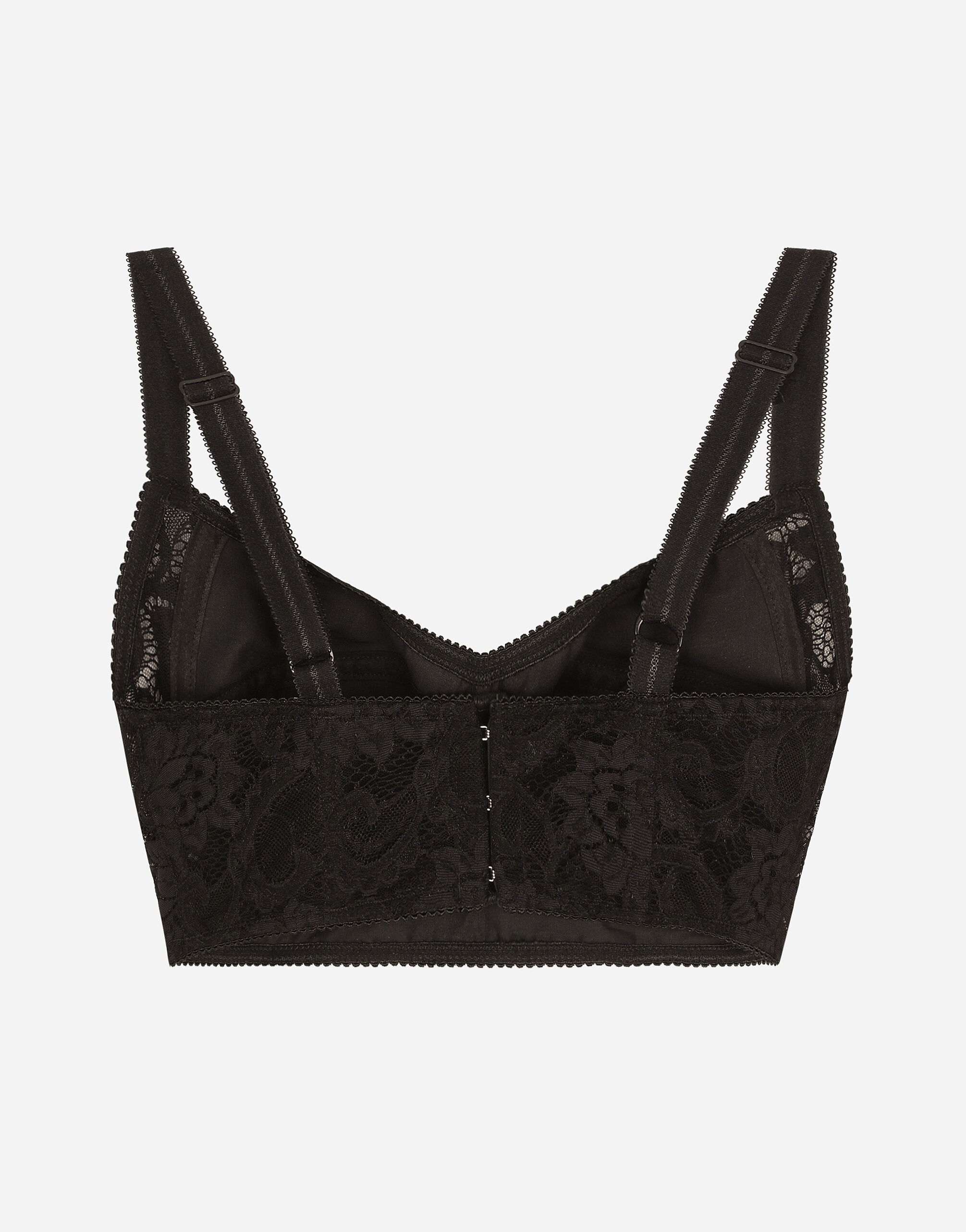 【送料&関税込】Dolce & Gabbana Soft Cup Satin Bralette Soft-cup satin bra with lace detailing in Black for Women