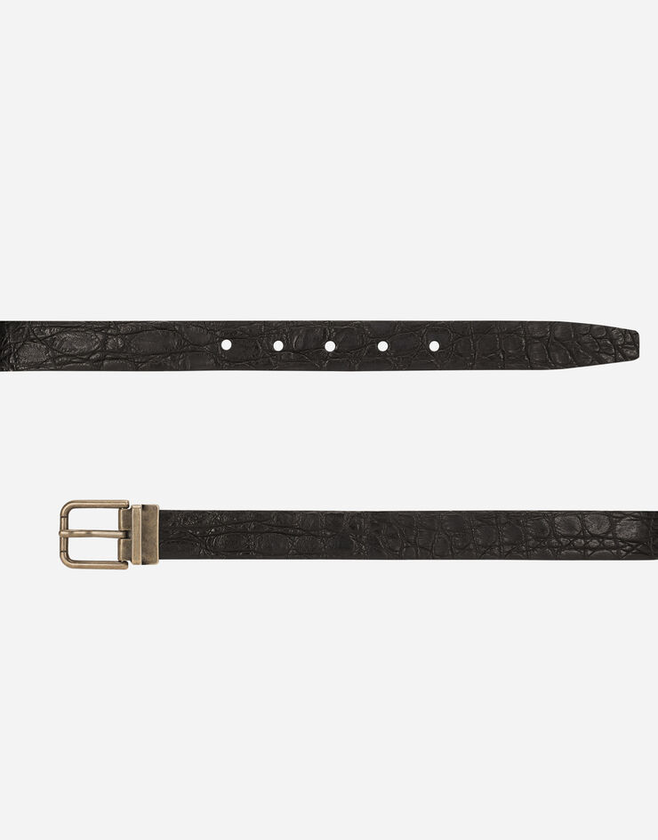 Dolce & Gabbana Cinturón en cocodrilo Negro BC3614A2274