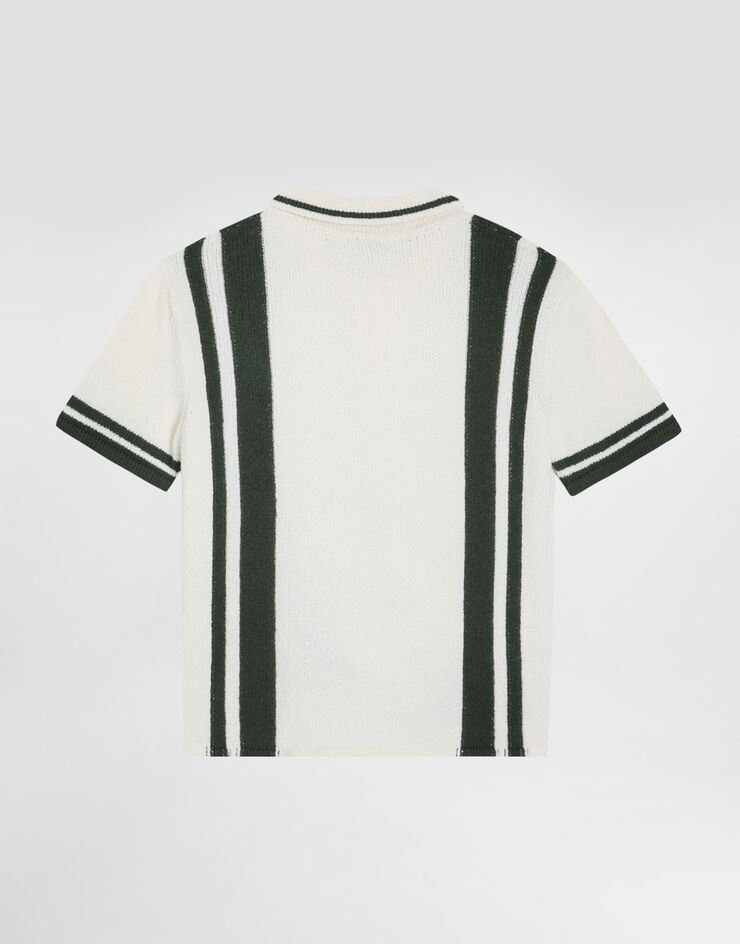 Dolce & Gabbana Knitted shirt with intarsia Multicolor L4KWG9JGMFD
