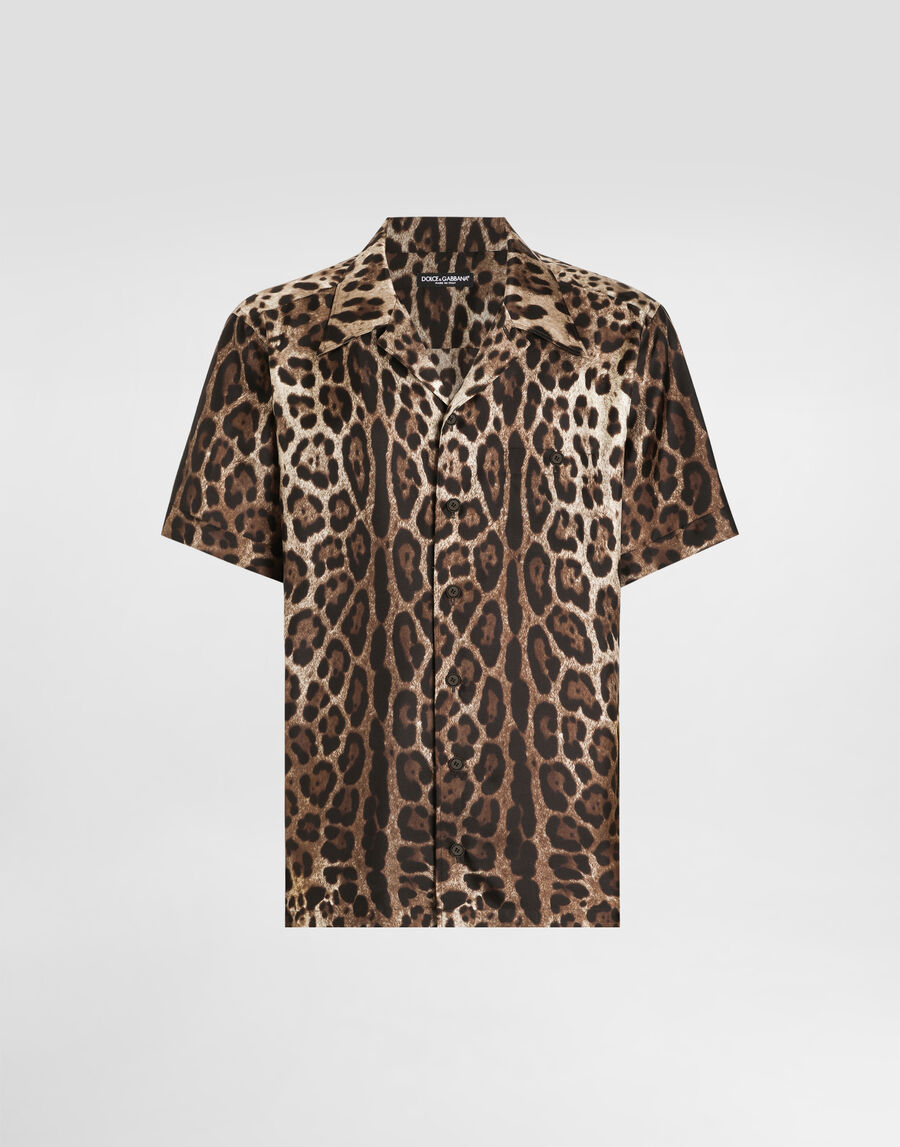 Silk shirt with leopard print