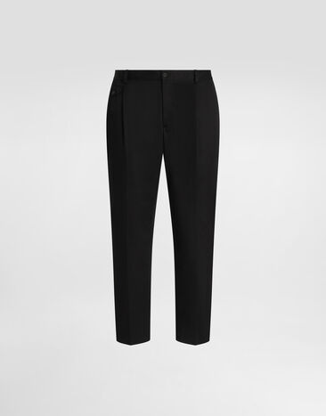 Dolce & Gabbana コットン ダブルダーツ パンツ ブラック GV4EETFUFNV