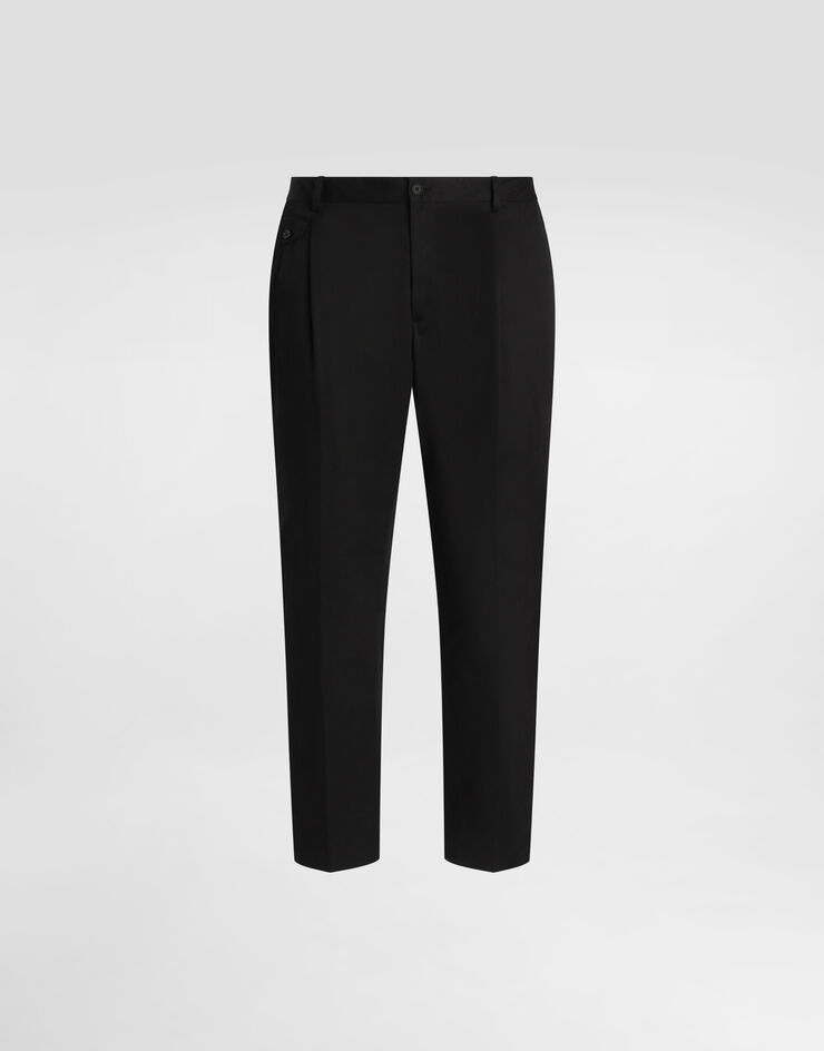Dolce & Gabbana コットン ダブルダーツ パンツ ブラック GV4EETFUFNV
