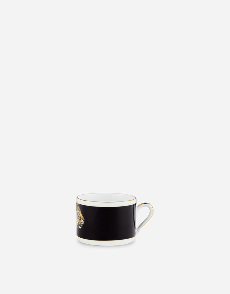 Dolce & Gabbana Tasse à Thé avec Soucoupe en Porcelaine Multicolore TC0093TCA44