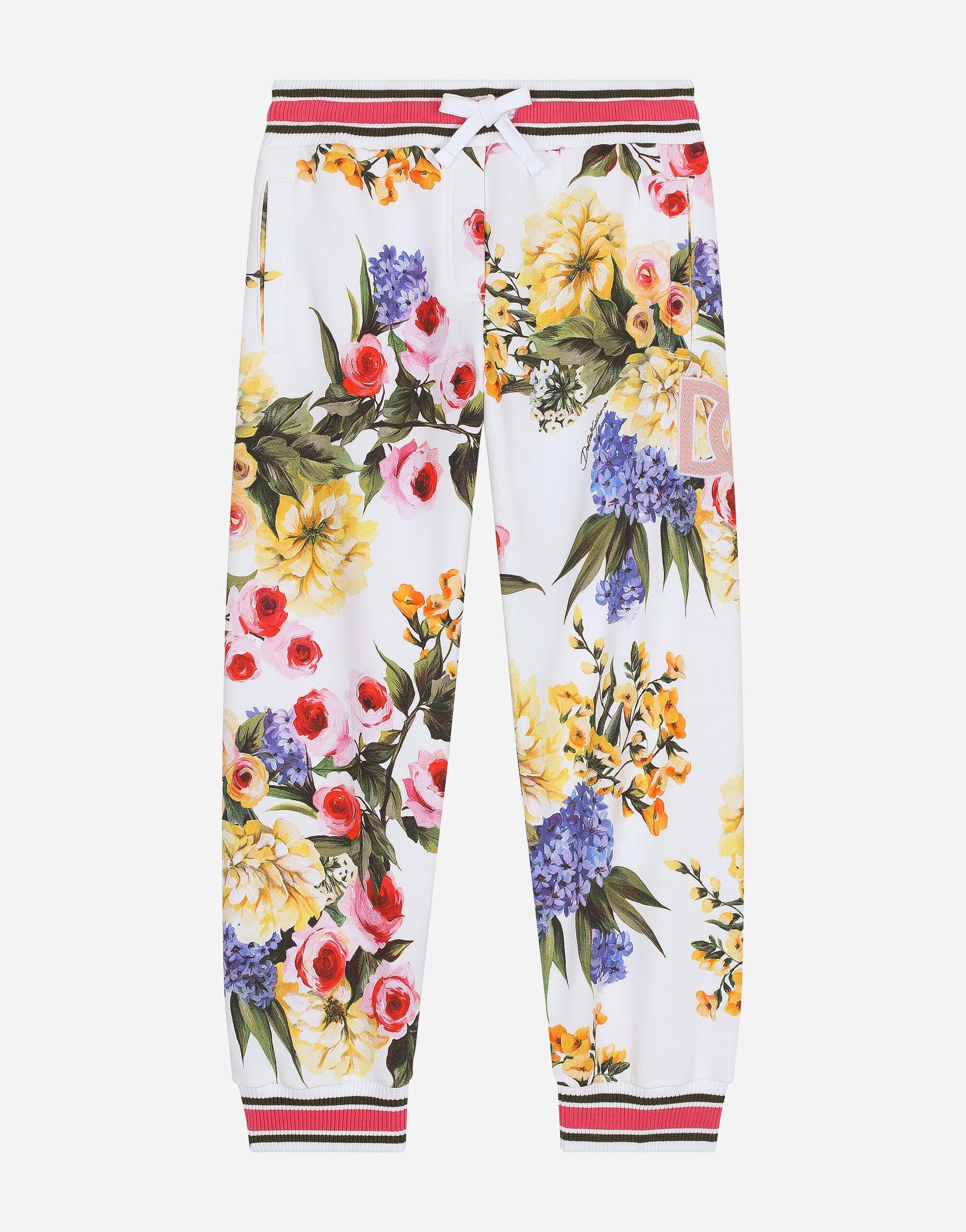 Dolce & Gabbana Jersey jogging pants with garden print Imprima L54I94HS5Q4