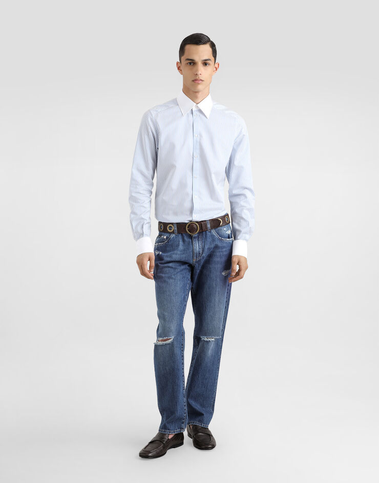 Dolce & Gabbana Striped cotton shirt Multicolor G5MM4ZFBTAK