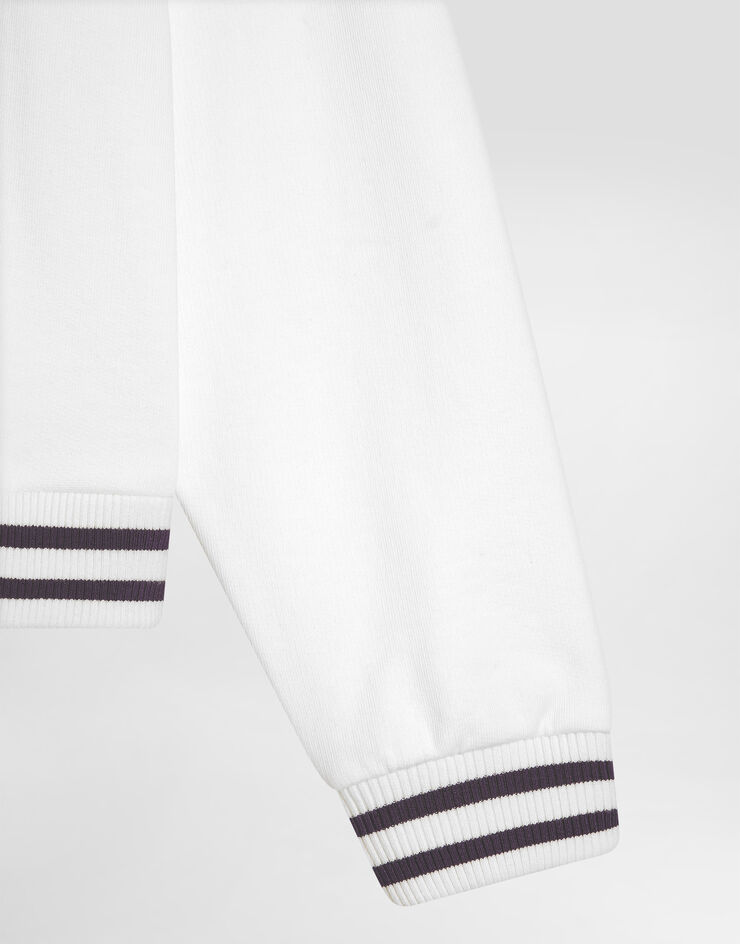 Dolce & Gabbana DG 刺绣马约利卡印花圆领卫衣 White L5JWBZG7PED