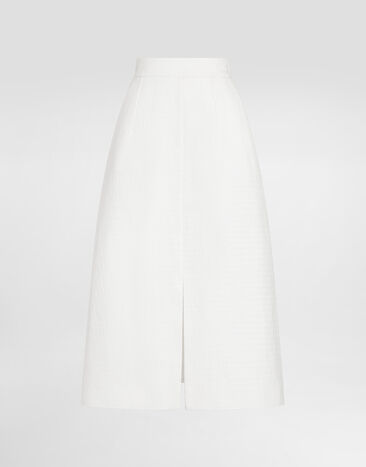 Dolce & Gabbana Stretch mat skirt White F4CM1TFU9AU
