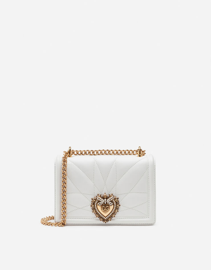 Dolce & Gabbana Маленькая сумка с плечевым ремнем Devotion из стеганой наппы БЕЛЫЙ BB6880AV967