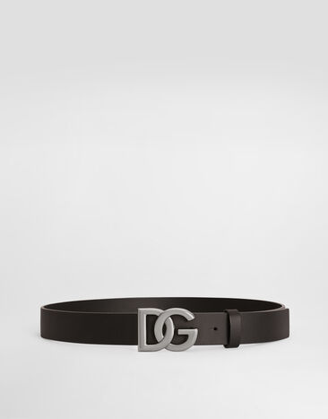 Dolce & Gabbana Lux leather belt with crossover DG logo buckle Multicolor BC4644AX622