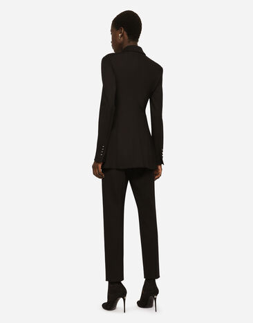 Dolce & Gabbana Двубортный пиджак из ткани пунто черный F29RSTFUGPN