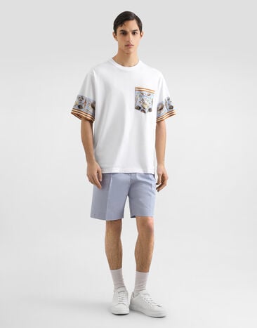 Dolce & Gabbana T-shirt en jersey à imprimé White G8SB2TG7PJO