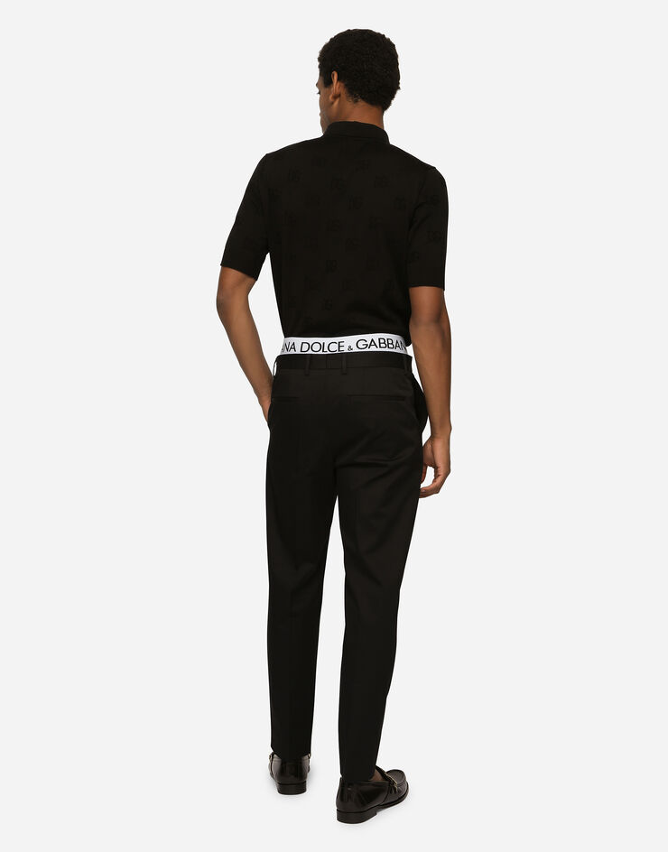 Dolce & Gabbana Pantalon en laine et soie Noir GY6FETFUFJR