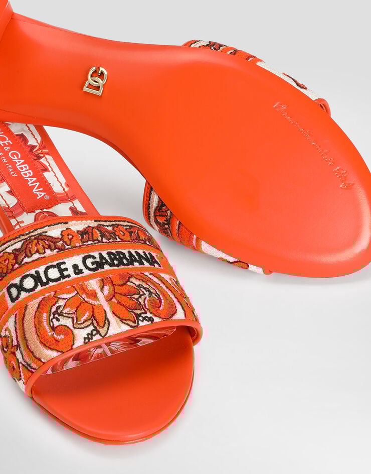 Dolce & Gabbana Mules with majolica embroidery Multicolor CR1748AV804