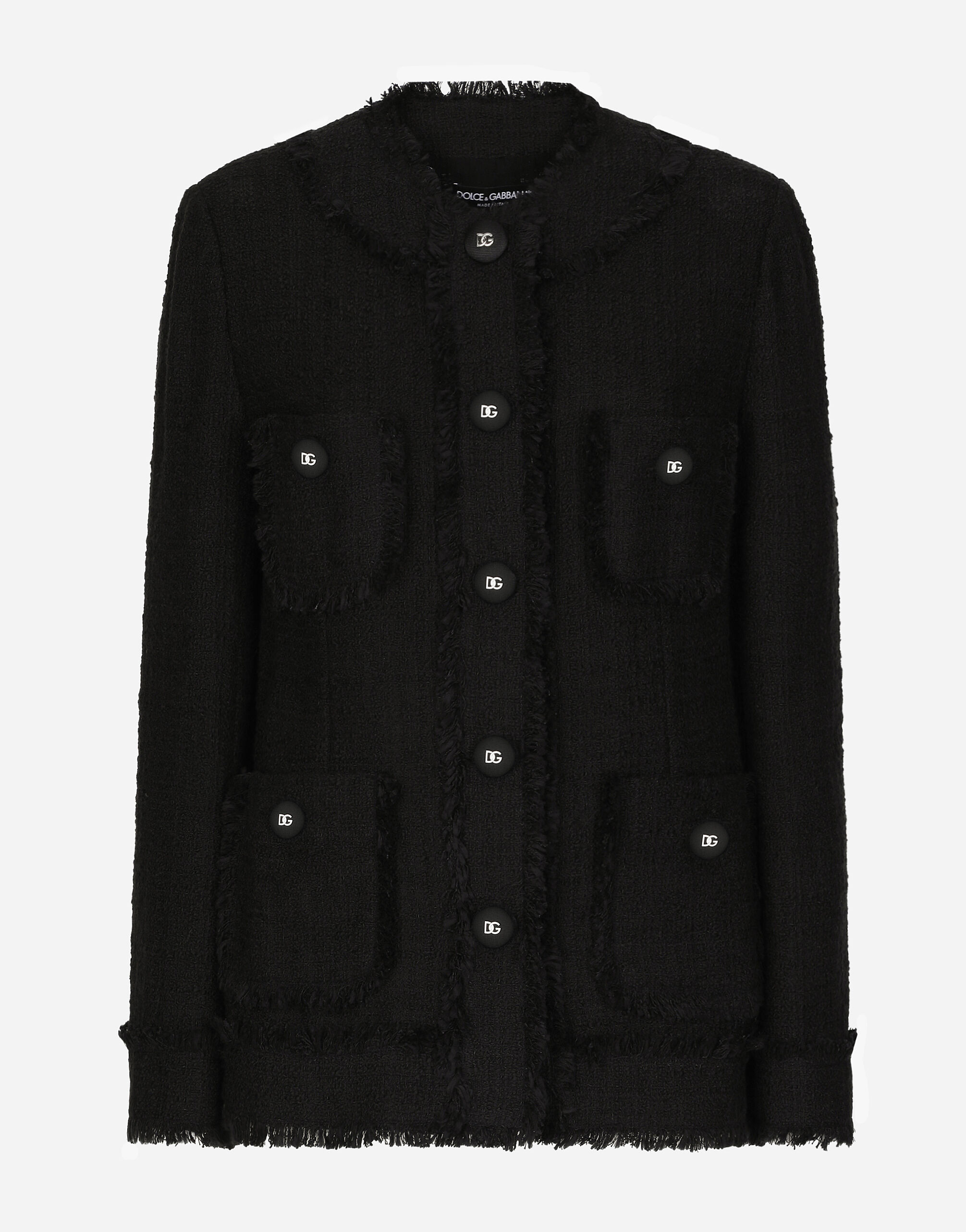 Dolce & Gabbana Single-breasted tweed jacket Print F29UDTIS1P4