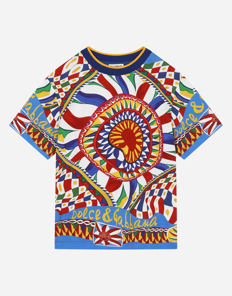 DolceGabbanaSpa Short-sleeved Carretto-print jersey T-shirt Multicolor L4JTEYG7J2T