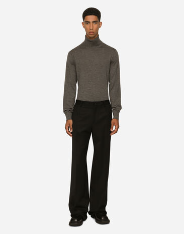 Dolce & Gabbana Extra-fine cashmere turtleneck sweater Grey GXB00TJAW2O