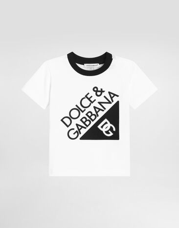 Dolce & Gabbana Jersey T-shirt with Dolce&Gabbana logo White L1JTIEG7N8T