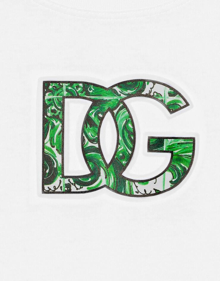 Dolce & Gabbana Jersey T-shirt with DG logo White L4JTHVG7NVC