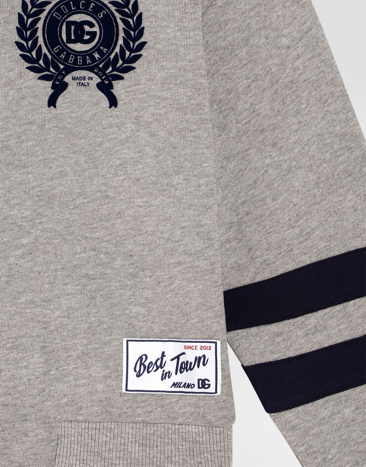 Dolce & Gabbana Jersey sweatshirt with Dolce&Gabbana print Grey L4JWMAG7PCS