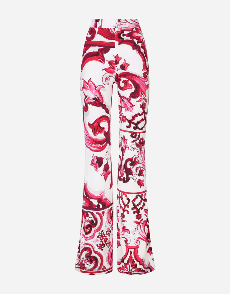 Dolce&Gabbana Flared Majolica-print organzine pants Multicolor FTCVTTFS8C0