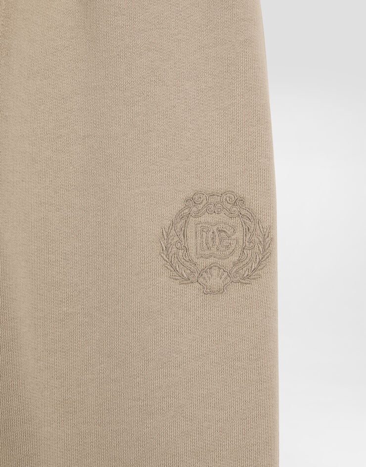 Dolce & Gabbana Fleece trousers with DG embroidery Beige L4JPIGG7PEQ
