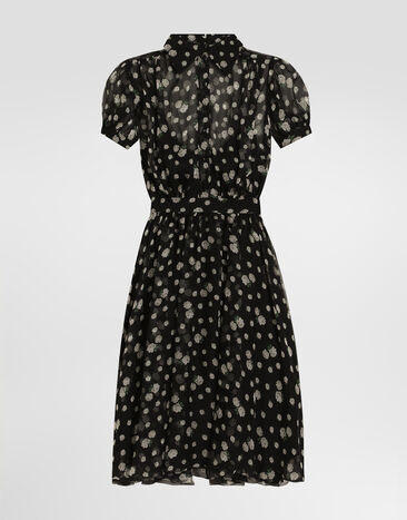 Dolce & Gabbana Small rose and polka dot-print chiffon dress Multicolor F665HTIS12Q
