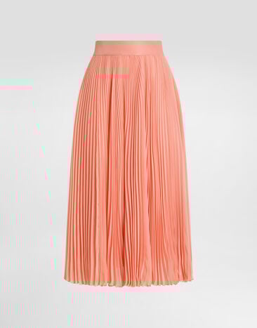 Dolce & Gabbana Long pleated chiffon skirt Pink F4C7PTFUSNW