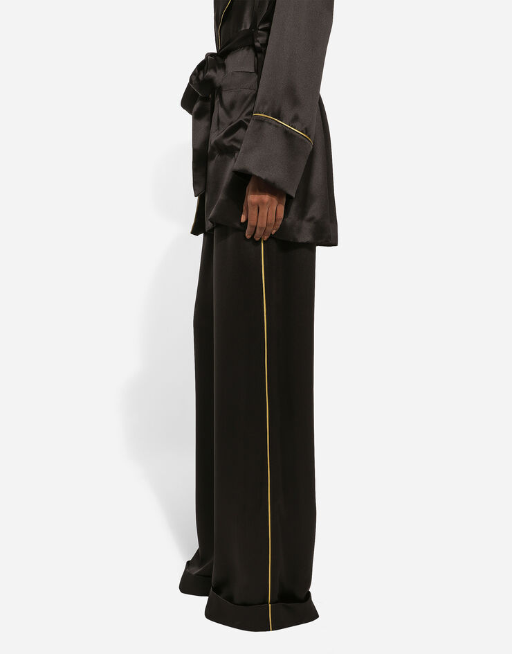Dolce & Gabbana Silk satin pajama pants Black FTCWXTFU1NG