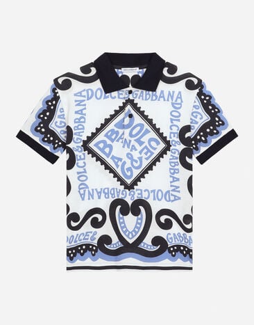 Dolce & Gabbana 마리나 프린트 피케 폴로 셔츠 인쇄 L4JWITHS7NW