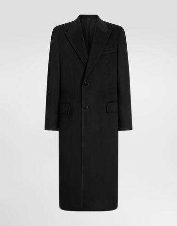 Dolce & Gabbana Single-breasted cashmere coat Black G052WTFU2D1