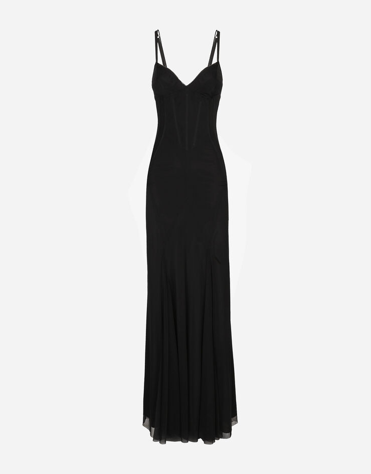 Long tulle dress in Black for Women | Dolce&Gabbana® US
