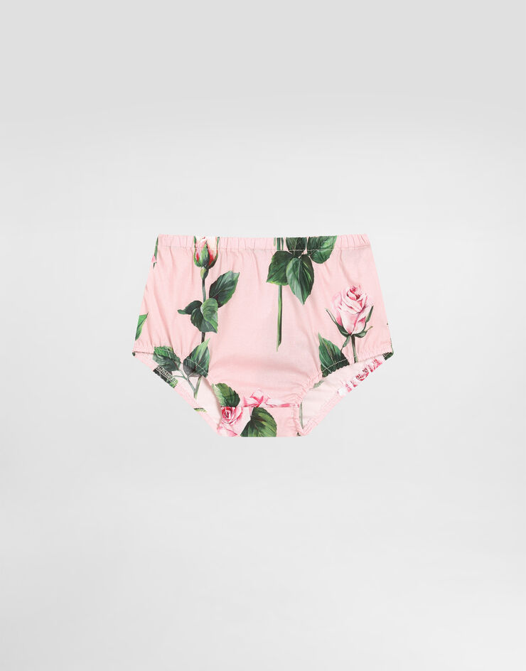 Dolce & Gabbana Rose-print poplin and jersey dress Print L2JD9RG7O0S