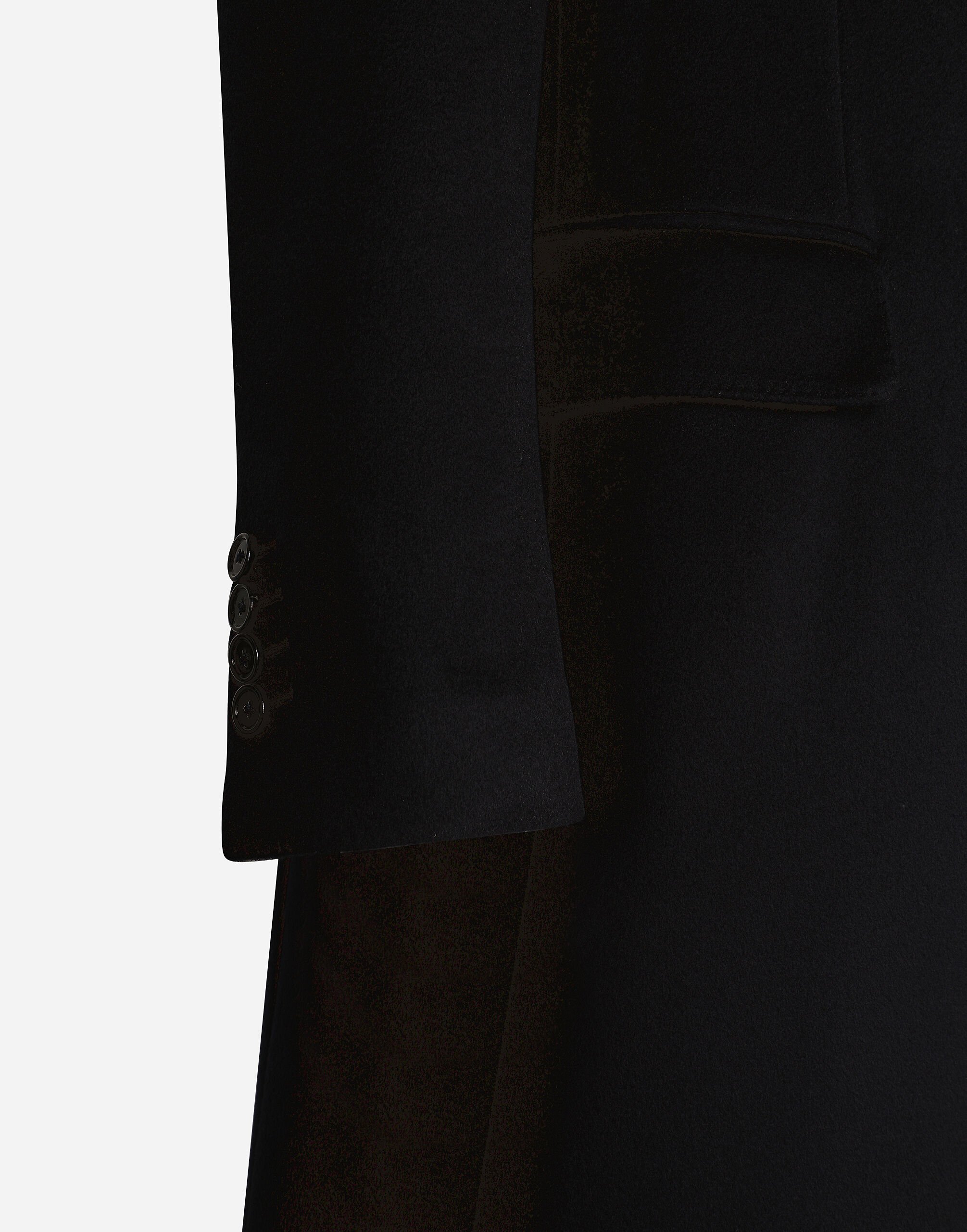 Single-breasted cashmere coat in Blue for Men