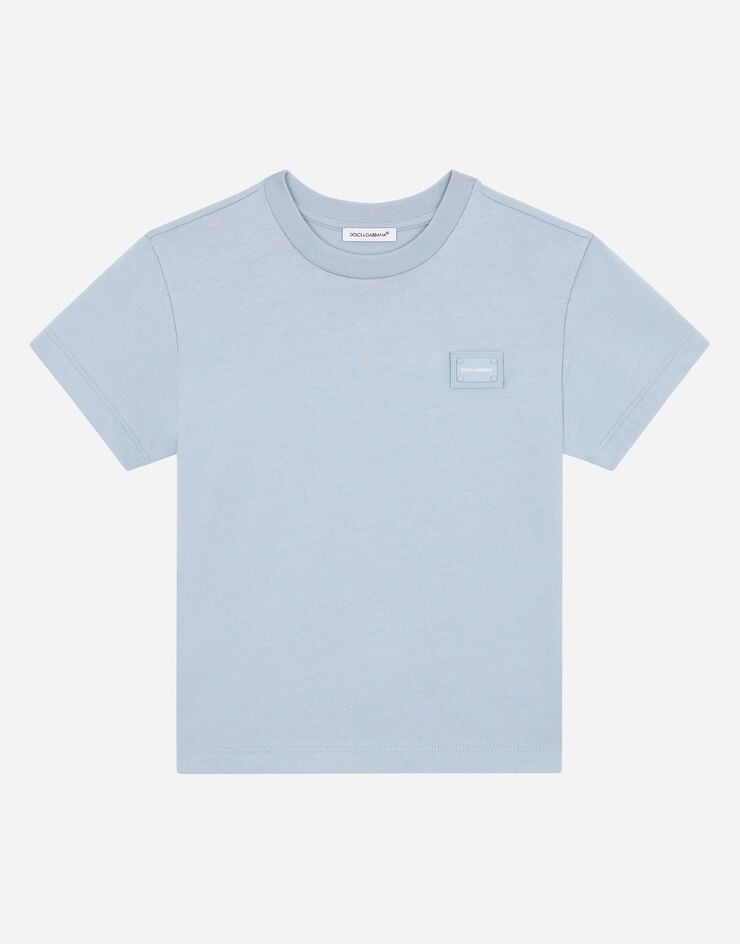 Dolce & Gabbana Jersey T-shirt with logo tag ブルー L4JT7TG7OLK