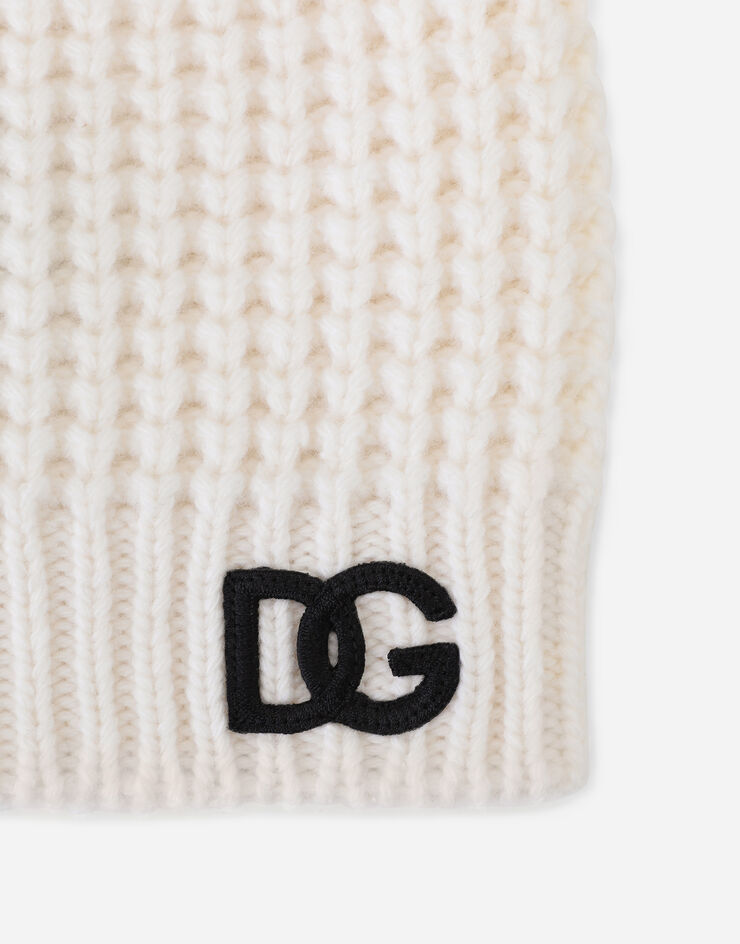 Dolce & Gabbana Basketweave-stitch hat with DG logo patch White LBKH68JBVJ0