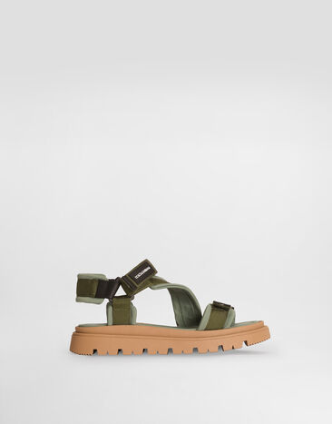 Dolce & Gabbana Fabric and nappa calfskin sandals Green DA5350A5555